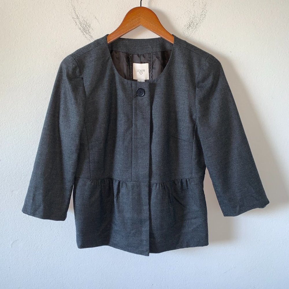 J. Crew Pleated Peplum Suit Jacket
